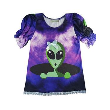 Imagem de Vestido Ummi Infantil ET manga bufante Roxo, 2 a 3 anos