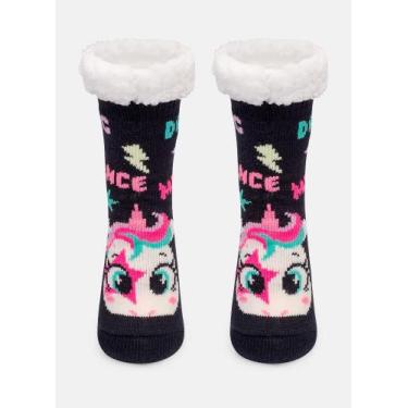 Imagem de Meia Botinha Tricô Antiderrapante Menina Unicórnio Popstar - Puket, 22