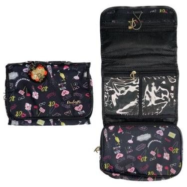 Imagem de Necessaire para Maquiagem com Alça e 4 Bolsos Ruby's PRETO