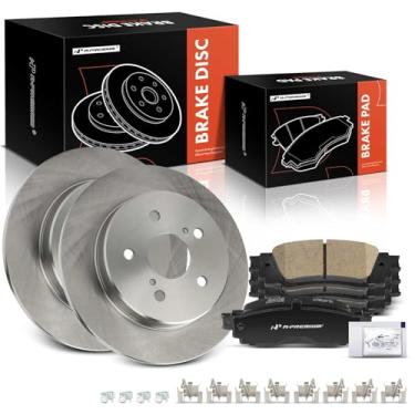 Imagem de A-Premium Kit De Rotores Freio A Disco Sólido Traseiro 11,06" (280,9 Mm) + Pastilhas Cerâmica Compatíveis Com Modelos Selecionados Da Toyota E Lexus - Camry, Rav4, Corolla Cross, Avalon, Venza, C-Hr