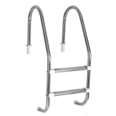 Imagem de Escada para Piscina Tradicional 1 1/2" em Aço Inox 2 Degraus Anatômicos em Inox - Sodramar