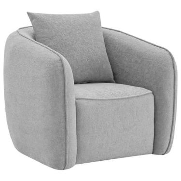 Imagem de Poltrona Decorativa Sala de Estar Recepção Florença Linho - Doce Sonho