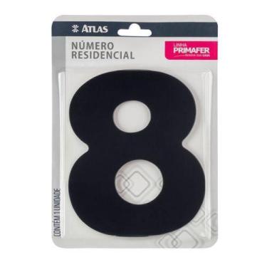 Imagem de Número Residencial 8 Preto em Alumínio ACM com Fita 3M VHB - Uso Inter