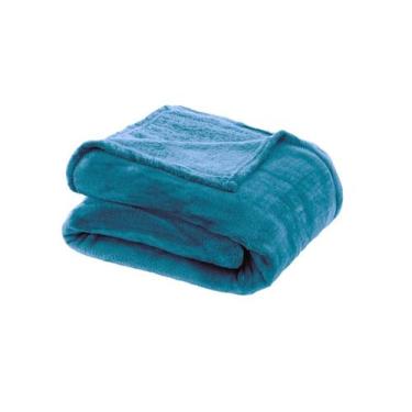 Imagem de Manta Coberta Casal 1,80x2,20m Lisa Macia Dyuri Jolitex, Petróleo