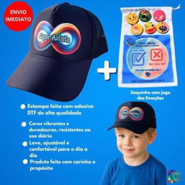 Imagem de Boné Proteção Para Autistas Infinity Blue + Jogo Cognitivo - Coleção T