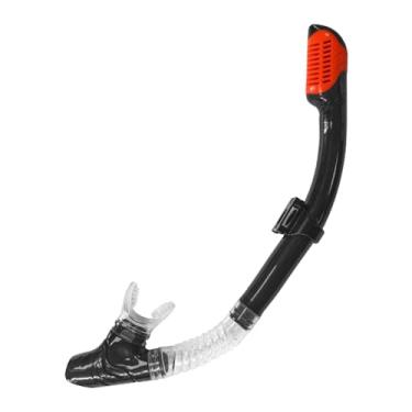 Imagem de simhoa Snorkel seco para mergulho com válvula de purga de substituição Snorkel prático para treinamento de natação Snorkels para mergulho livre para esportes, Preto