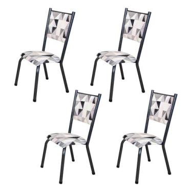 Imagem de Kit 4 Cadeiras para Sala de Jantar Ametista Katar / Prata Martelado - 