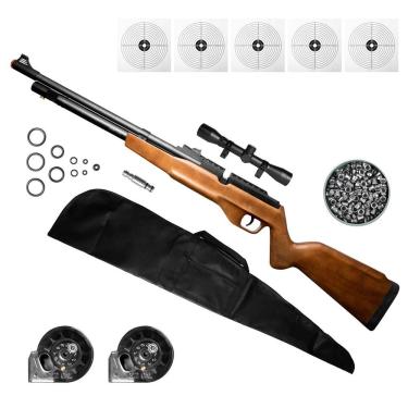 Imagem de Carabina Airgun Pcp G850m 5,5mm Qgk+capa+chumbo+luneta4x32 Marrom 5.5 Mm