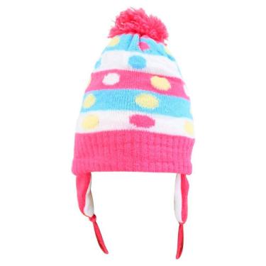 Imagem de Touca Gorro Infantil Rosa Forte Bolinhas Coloridas Tamanho único