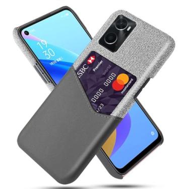 Imagem de Capa para OPPO A76 4G,Anti-deslizamento,Proteção contra quedas de 360°,Resistência à impressão digital,Tela e caso de couro PU com 1 slot de cartão atrás-Gray