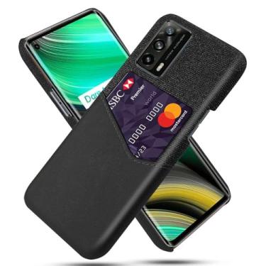 Imagem de Capa para OPPO Realme X7 Pro Ulrta,Anti-deslizamento,Proteção contra quedas de 360°,Resistência à impressão digital,Tela e caso de couro PU com 1 slot de cartão atrás-Black