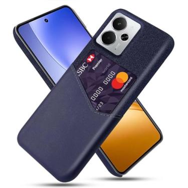 Imagem de Capa para Realme 14,Anti-deslizamento,Proteção contra quedas de 360°,Resistência à impressão digital,Tela e caso de couro PU com 1 slot de cartão atrás-Blue