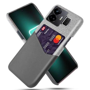 Imagem de Capa para OPPO Realme GT NEO 5,Anti-deslizamento,Proteção contra quedas de 360°,Resistência à impressão digital,Tela e caso de couro PU com 1 slot de cartão atrás-Gray