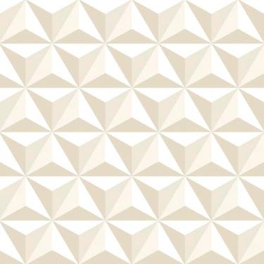 Imagem de Papel De Parede Adesivo Bege Triângulos Efeito 3d 3m