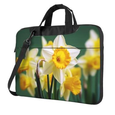 Imagem de Capa para laptop com flor de narciso, à prova de choque, capa protetora para notebook, bolsas de laptop para homens e mulheres, Preto, 15.6 inch