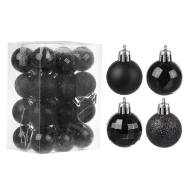 Imagem de Enfeites de Natal de 24 quilates, bolas de bolas de Natal, decorações de árvore inquebráveis de 30 mm, pingente de bolas de plástico para pendurar em árvore de Natal, guirlanda de aniversário