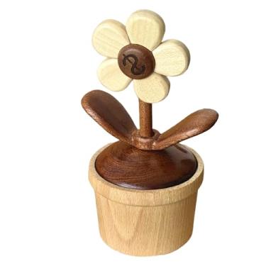 Imagem de Rrlihjgu Decoração Para Painel Do Carro - Girassol Giratório Para Painel | Planta Artificial De Amuleto Da Sorte Para Aniversário Deslocamento Casa Nova