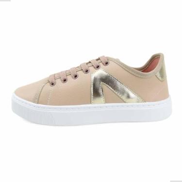 Imagem de Tênis Casual Feminino, Confortável, Leve e Antiderrapante, Material em Tecido, Tamanhos 33-40, Cores Branco, Preto e Nude (Nude, BR, Adulto, Numérico, 35)