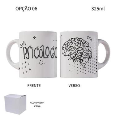 Imagem de Caneca 325ml Profissões Psicologia Minimalista - LARANJA E MIMOS