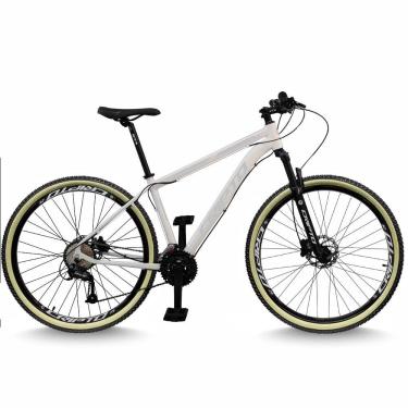 Imagem de Bicicleta Aro 29 Cripto 24 Marchas Freios Disco E Suspensão Pneu Bege - Branco/prata - 21" Branco/prata
