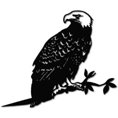 Imagem de CREATCABIN Bald Eagle Tree Stake Metal Bird Yard Art Outdoor Garden Decor Black Silhouette Wild Animal Figurines Ornamentos Yard Art Insert for Fence Farmhouse Lawn Patio Decoration 25x30 cm