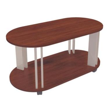 Imagem de Mesa de Centro 4 Rodízios Medianeira Cedro Off White - CasaH