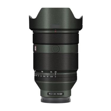 Imagem de Película protetora de lente de câmera película protetora de vinil adesivo premium para Sony FE 28-70mm F2 GM decalque 28-70 F 2 GM (couro verde)