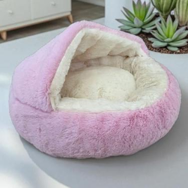 Imagem de CAMA PET TOCA NUVEM COBERTA G FECHADA CAMINHA COM COBERTURA PELUCIADA IGLU CASINHA FORMATO DONUTS ROSQUINHA NINHO REDONDA PET CACHORROS E GATOS FUNDO ANTIDERRAPANTE 60CM (ROSA)