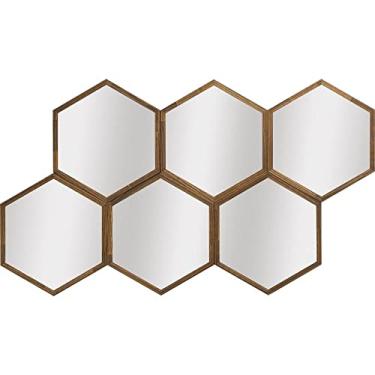 Imagem de Espelho Colmeia 84x144cm Natural Quarto Sala Banheiro