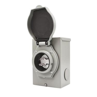 Imagem de Veepeak Caixa de entrada de gerador de 30 Amp com Knockouts pré-perfurados e NEMA L14-30P Plugue gerador de travamento de torção de 4 pinos, caixa de energia resistente à prova de intempéries ao ar