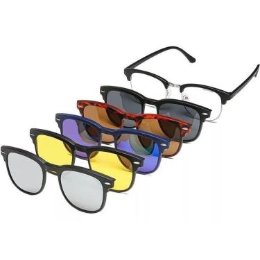 Imagem de Óculos redond polarizado com grau clip on 6 em 1 - Variadas
