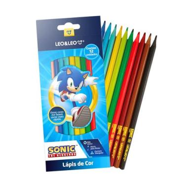 Imagem de Lápis de Cor Sonic The Hedgehog 12 Unidades - Leonora