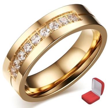 Imagem de Unidade Aliança Anel Titânio  Feminina  Banhado A Ouro18k - Judith Joi
