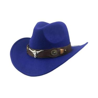 Imagem de Chapéu De Cowboy Retrô Estilo Casual Quente Masculino Feminino De Lã F