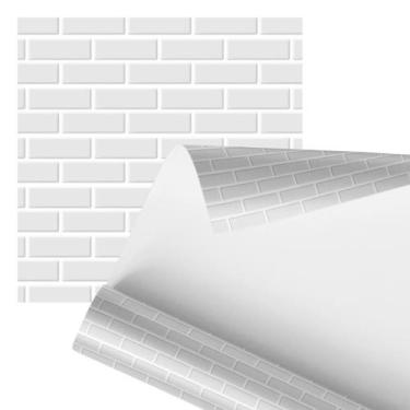 Imagem de Papel De Parede Adesivo Tijolo Minimalista Branco 2,80M - Plimshop
