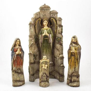Imagem de Presépio Importado Resina 4 Peças 24 Cm - Amém Decoração Religiosa