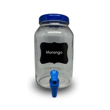 Imagem de Suqueira de vidro capacidade de 3 litros cor azul - PFS