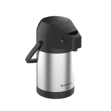 Imagem de Garrafa Termica Excelence 1,9l Inox/Preto Soprano