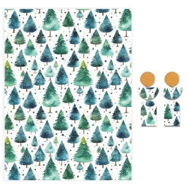 Imagem de Briartw 10 folhas de papel de transferência de argila de polímero para árvores de Natal, por folha, folhas de transferência de argila de polímero de 10 cm x 14,8 cm para fazer adesivos descartáveis de
