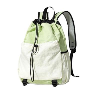Imagem de KiBcsLic Mochila com cordão, bolsa grande para raquetes, para homens e mulheres, bolsa de tênis, mochila de tênis para squash, raquetes, bolas, acessórios, Luz Verde