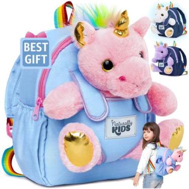 Imagem de Mochila Naturally KIDS Pink Unicorn para meninas de 2 a 4 anos