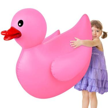 Imagem de Float inflável Duck Pool Hungdao de 4 pés para crianças (rosa)
