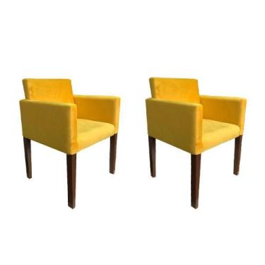 Imagem de Kit 2 Poltronas Nina Para Escritório Sala De Recepção Tecido Suede - A