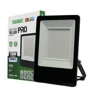 Imagem de Refletor Taschibra Tr Led Profissional 150W Luz Branco Fria 6500K Pret