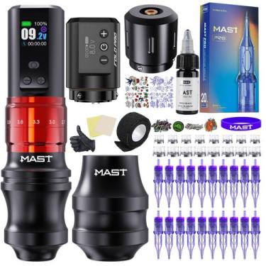 Imagem de Kit de tatuagem Mast Fold2 Pro sem fio com 2 baterias e tintas - MAST 