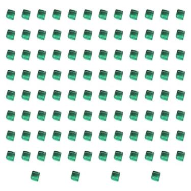 Imagem de Fenteer 100 peças de blocos de cubos de acrílico, blocos de construção, jogo de tabuleiro educacional de seis lados, brinquedos de treinamento sensorial para, Verde