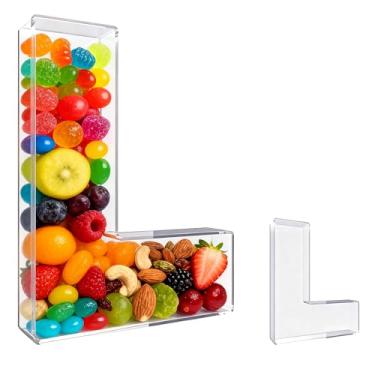 Imagem de Bandeja de charcutaria acrílica com alfabeto de 25,4 cm – recarregável, reutilizável, bandeja de servir para bolo e doces, decoração de festa de aniversário de aniversário (letra G)