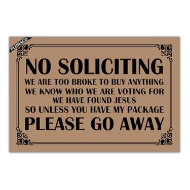 Imagem de FLUNACO No Soliciting Capacho Tapete de entrada Tapete de boas-vindas engraçado 60 cm x 40 cm