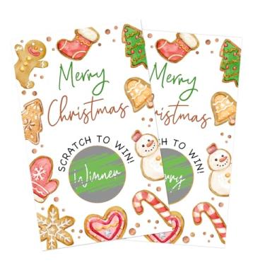 Imagem de Cazhes Cartões de raspar de Natal - 50 peças de cartões de prêmio de festa de Natal - Ingressos de sorteio festivo de férias de inverno para famílias, eventos, grupos empresariais, suprimentos de