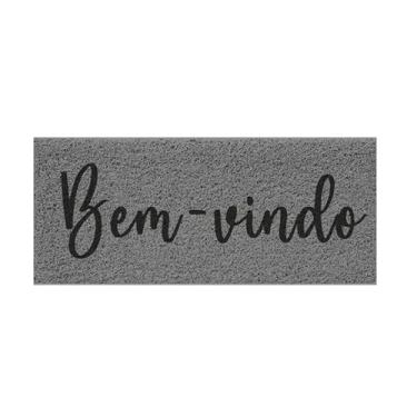 Imagem de CAPACHO VINILICO ESTAMPADO 70X30CM BEM-VINDO CINZA KLB06